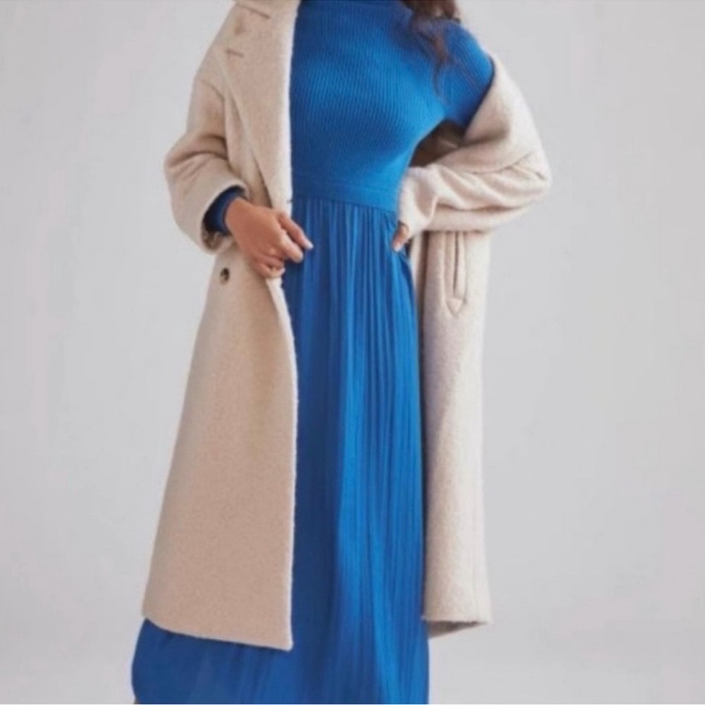 Anthropologie The Thea Long-Sleeve Twofer Petite Maxi Dress in Blue - Picture 3 of 7